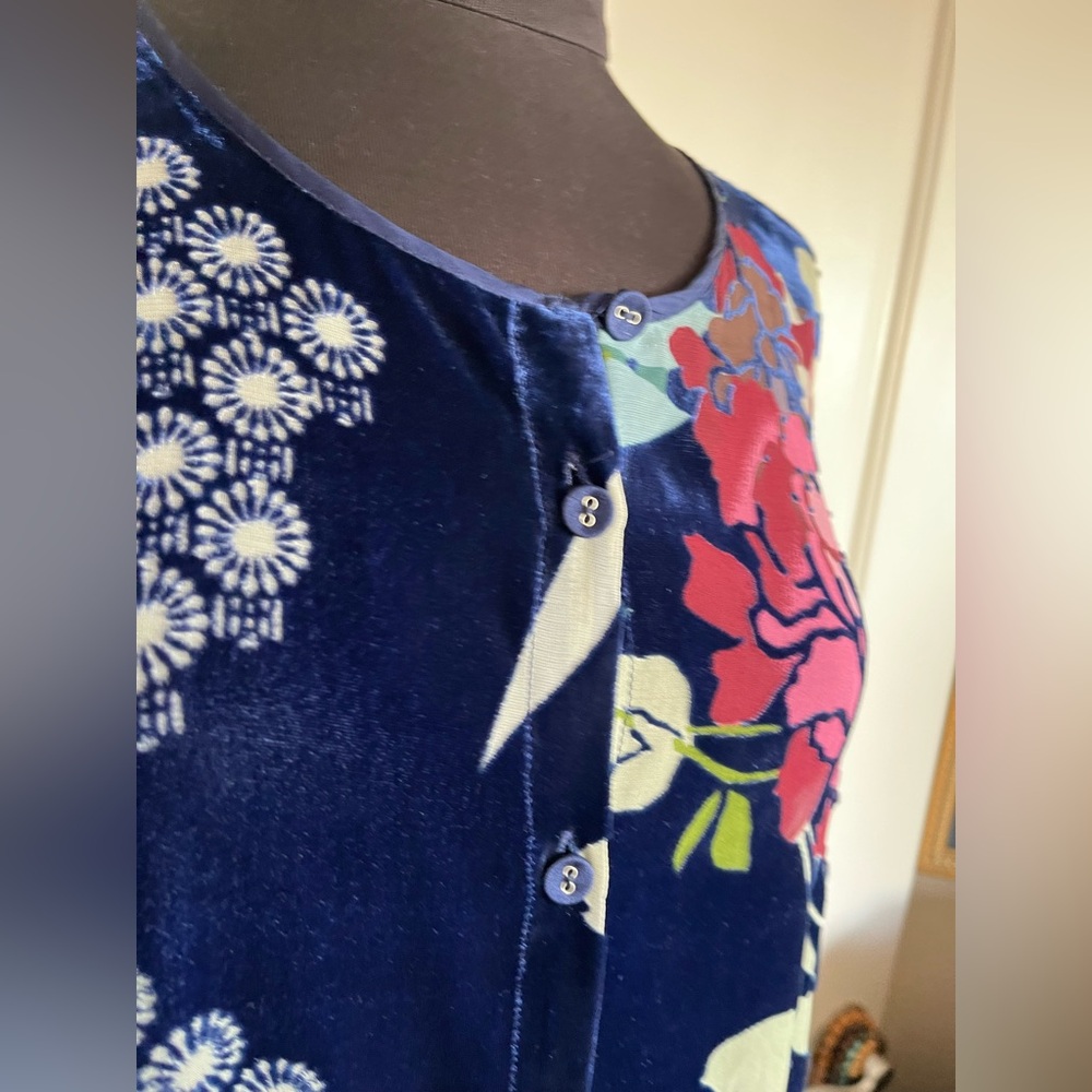 Johnny Was Sierra Burnout Cya Tunic Blue Floral. Size L. NWT! Trending 2025 - Picture 8 of 9